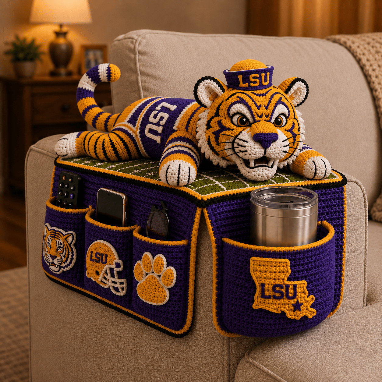 Premium LSU Sofa Armrest Organizer TTTT