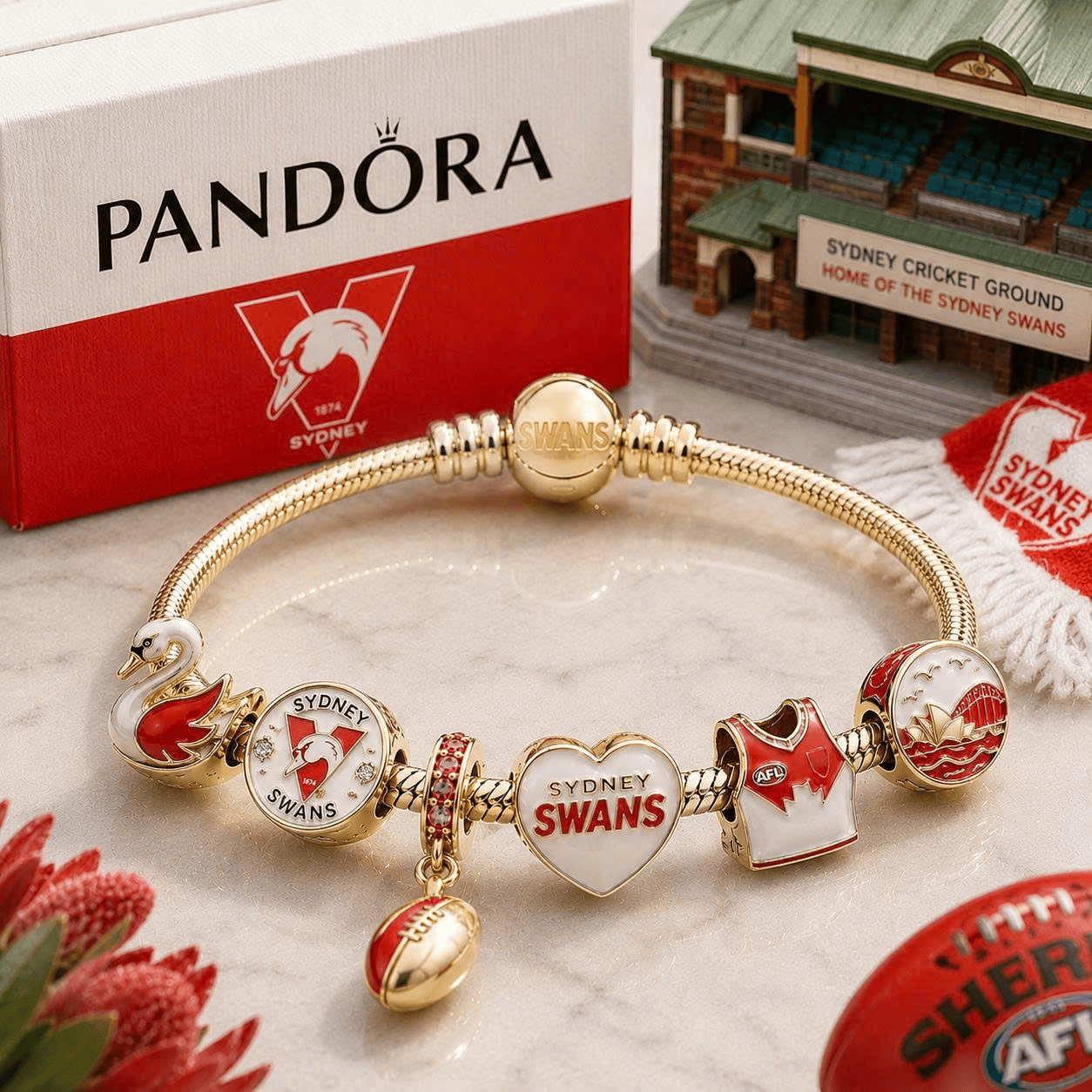 SNSW Gold Charm Bracelet Set VTH