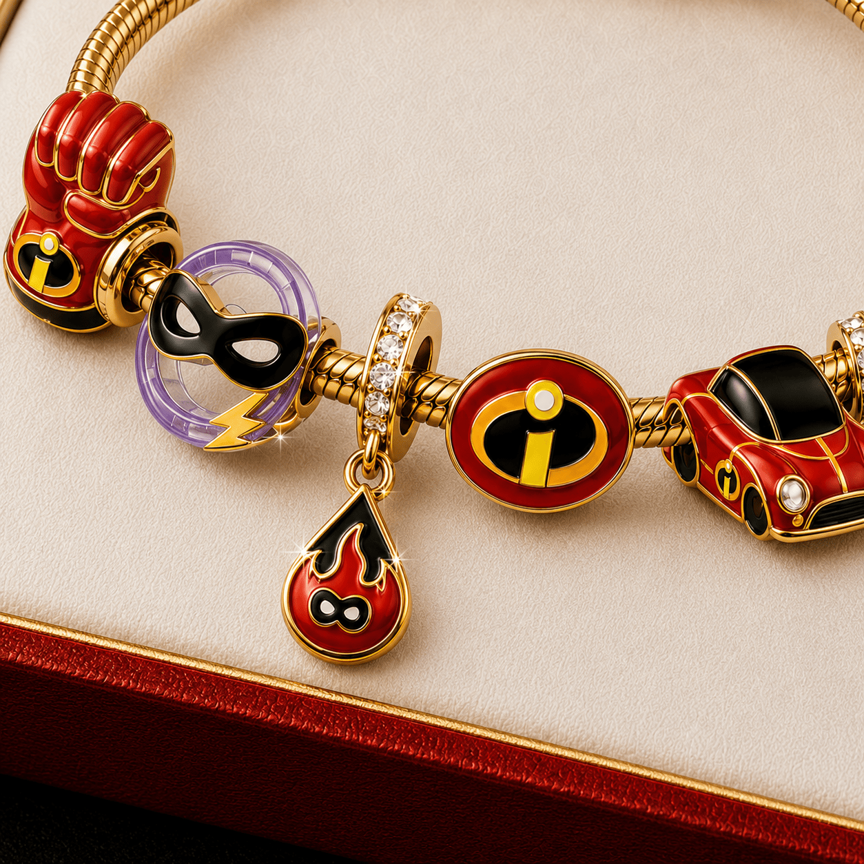 TIDB Gold Charm Bracelet Set TMH