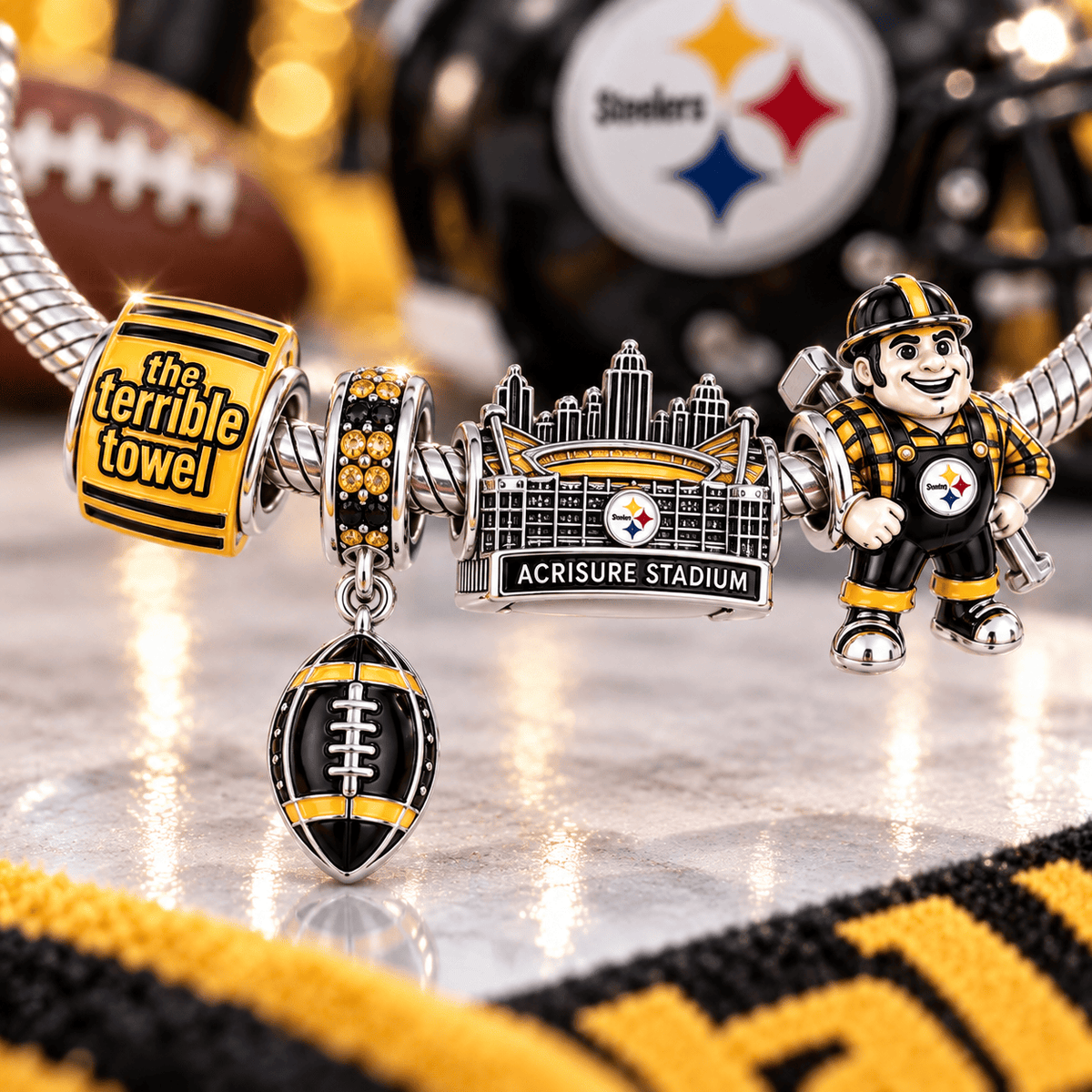 PBS Silver Charm Bracelet Set VTH